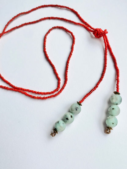 RED LASSO NECKLACE