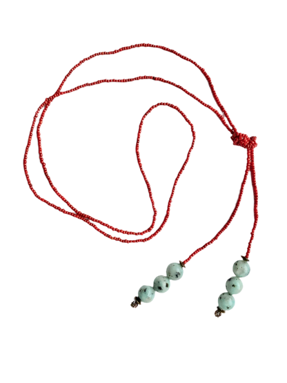 RED LASSO NECKLACE
