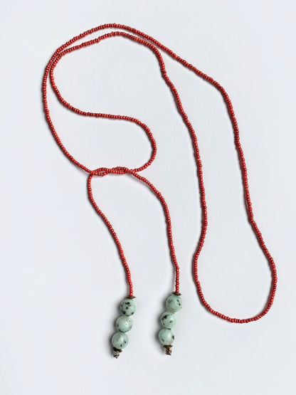 RED LASSO NECKLACE
